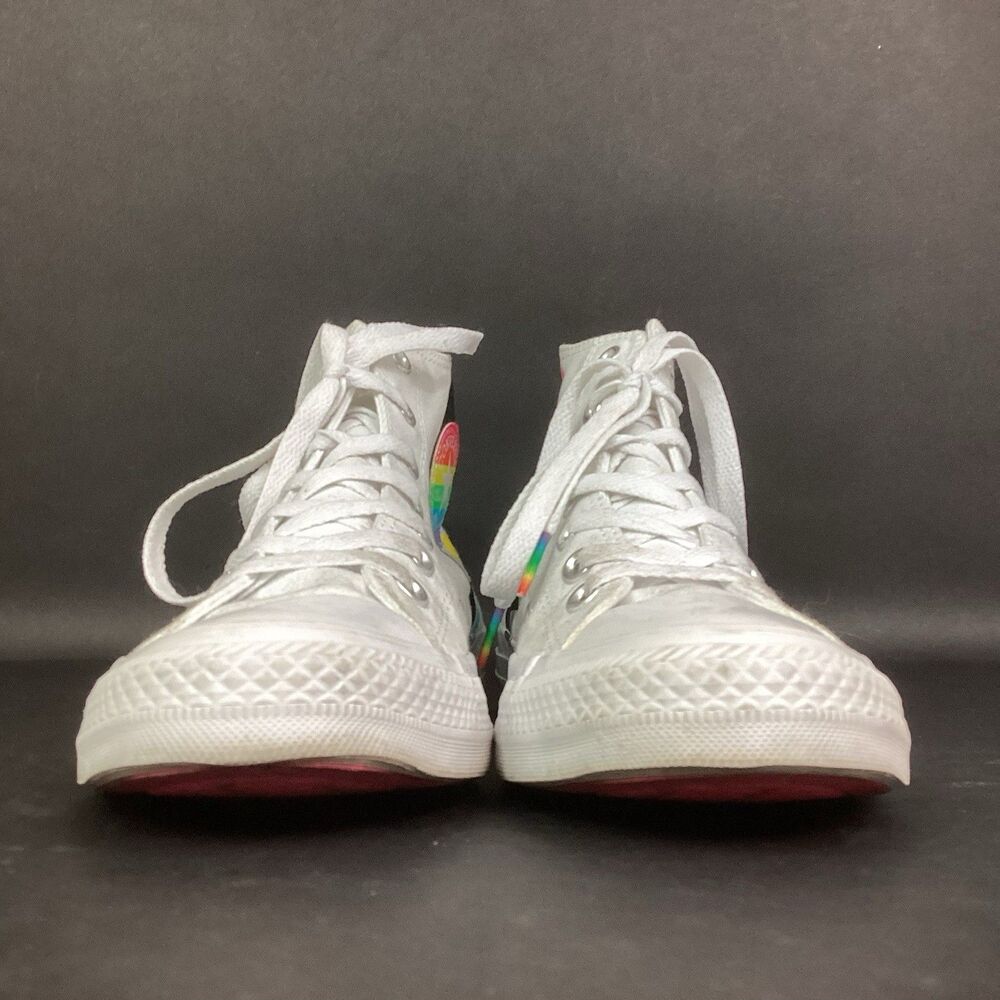 Converse CTAS High Pride Lightning Bolt Women's 8/Men's 6 White Rainbow 165715C - Picture 2 of 11